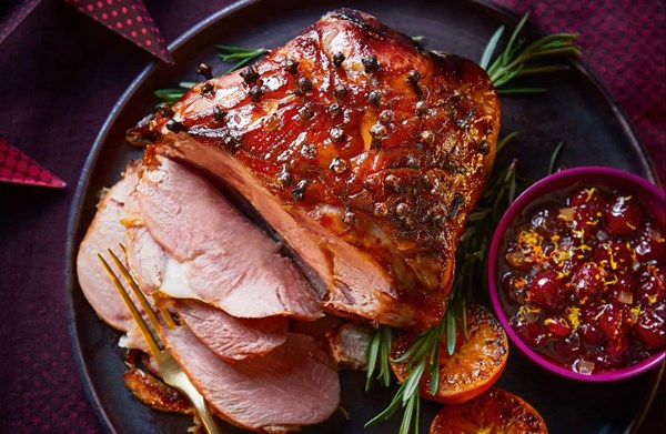Honey roast ham with Cumberland sauce