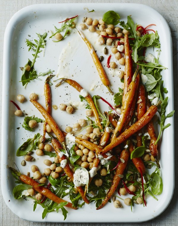 Honey-roasted carrots with citrus cream