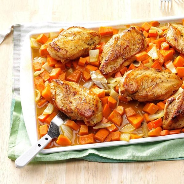 Honey-roasted chicken & root vegetables