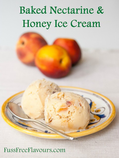 Honey roasted nectarine ice cream