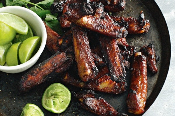 Honey, soy & ginger glazed pork ribs