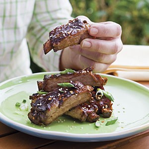 Honey-soy appetizer ribs