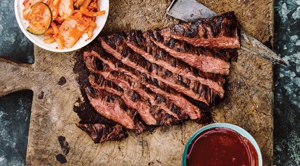 Honey soy flank steak