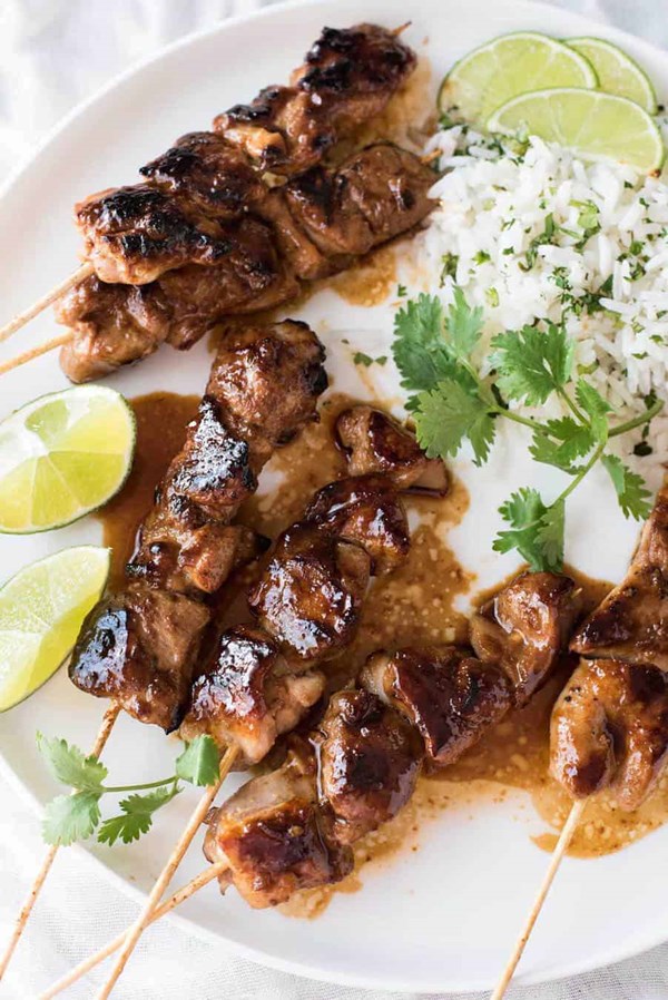 Honey Sriracha chicken skewers
