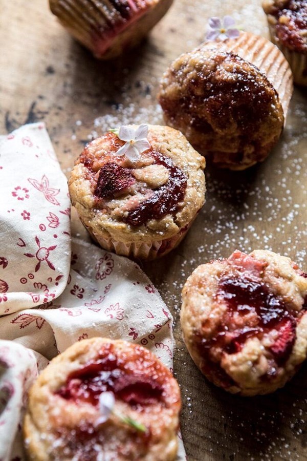 Honey strawberry muffins