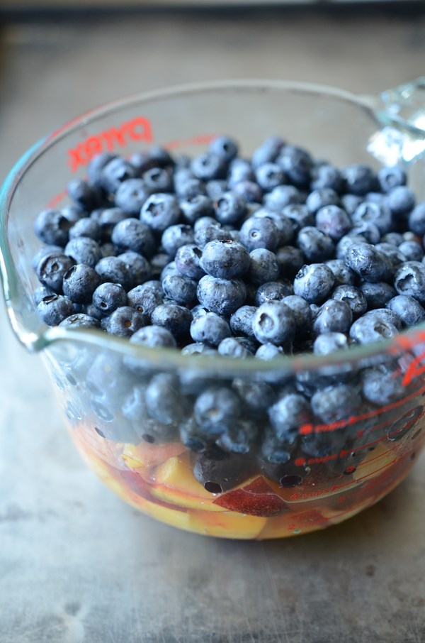 Honey sweetened mixed fruit compote