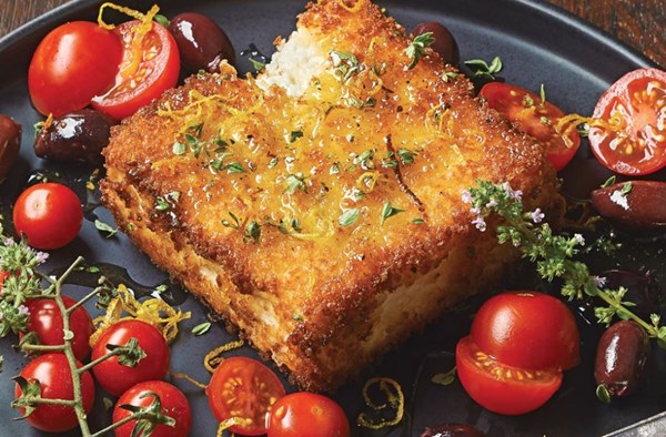 Honey-thyme feta with tomatoes & olives