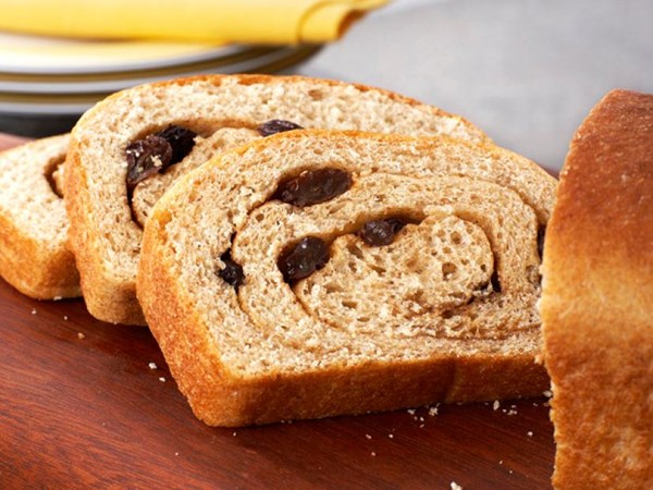 Honey whole-wheat cinnamon raisin bread