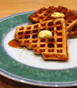 Honey whole wheat waffles