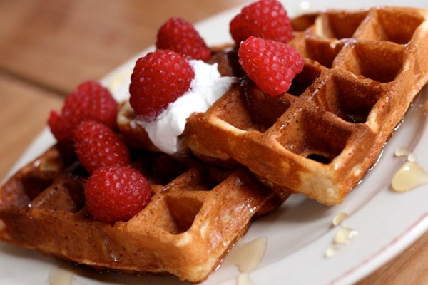Honey yogurt waffles