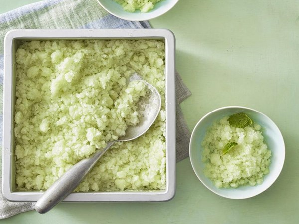 Honeydew and mint granita 