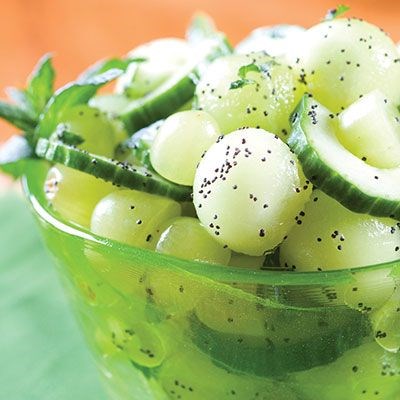 Honeydew salad with poppy seed dressing