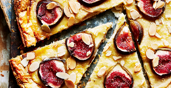 Honeyed fig and curd cheese tart