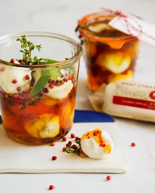 Honeyed goat cheese with herbs