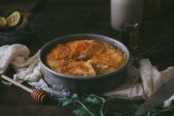 Honeyed Greek filo custard