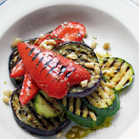 Honeyed Mediterranean vegetables with spiced yogurt dressing