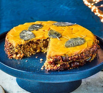Honeyed squash & nut roast cake