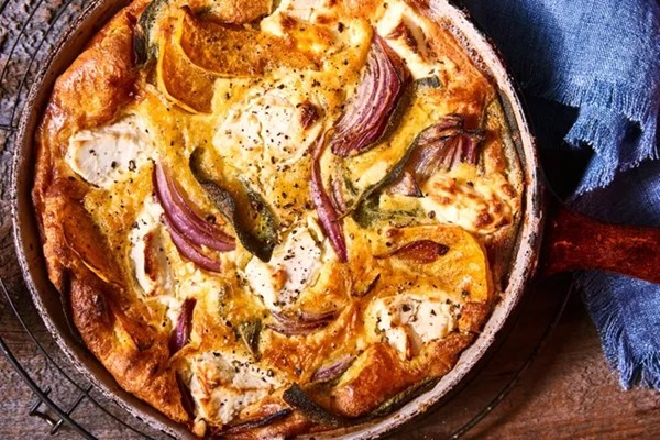 Honeynut squash frittata with red onion & sage
