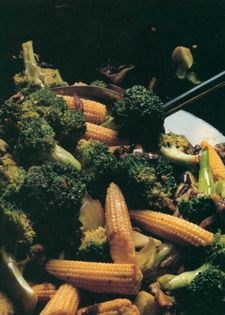 Hong kong-style broccoli and baby corn