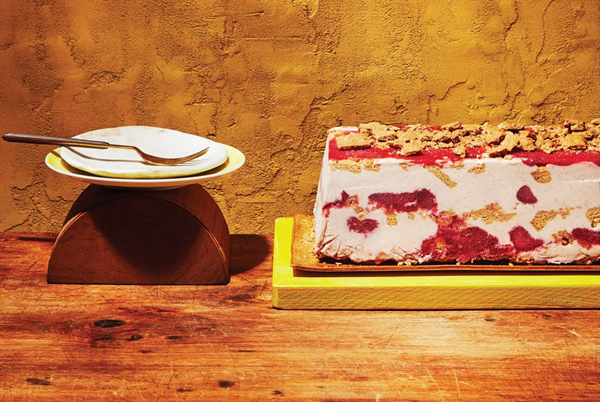 Horchata & roasted plum sorbet cake