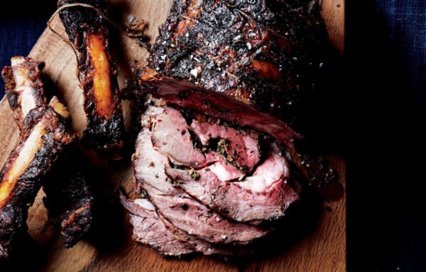 Horseradish-and-parsley-stuffed rib-eye roast