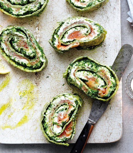 Horseradish and preserved lemon salmon roulade