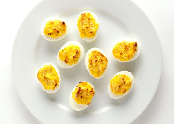 Horseradish deviled eggs