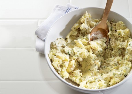 Horseradish smashed potatoes