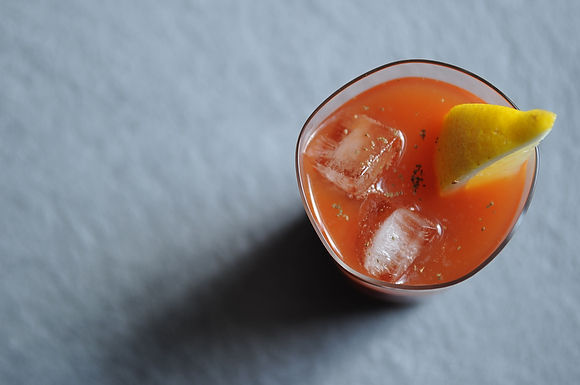 Horseradish vodka bloody Mary
