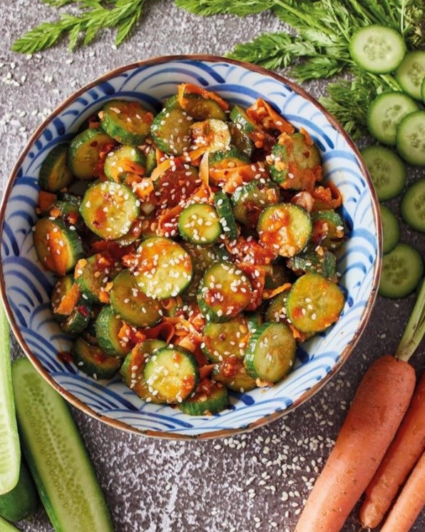 Hot & cold cucumber salad