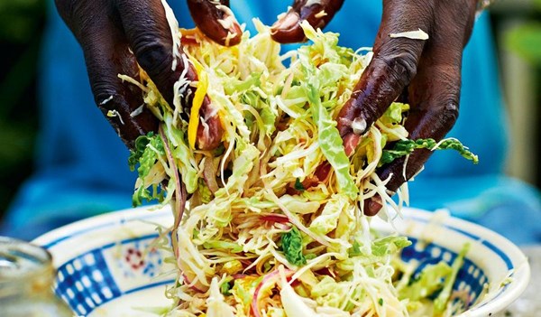 Hot and fruity Caribbean coleslaw