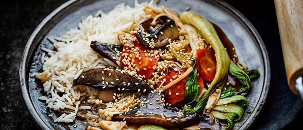 Hot and sour mushroom stir fry