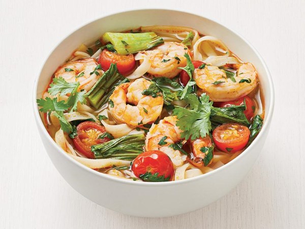 Hot-and-sour shrimp noodle soup