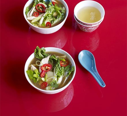 Hot and sour Szechuan chicken soup