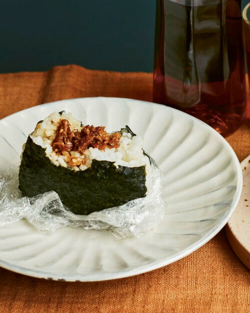 Hot bacon and bonito flake rice balls (Hot bacon okaka onigiri)