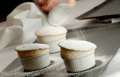 Hot banana soufflé