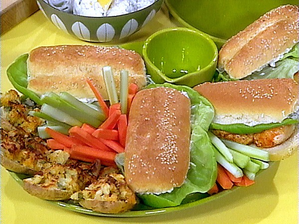 Hot Buffalo chicken sandwiches
