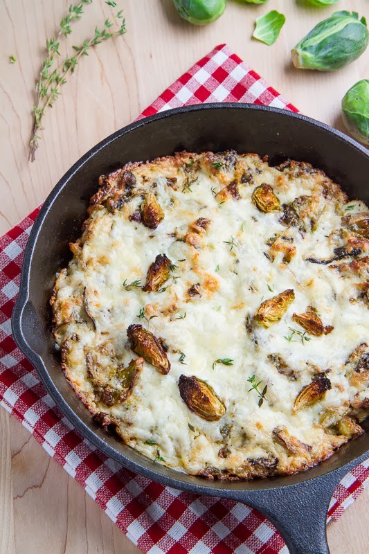 Hot cheesy roasted Brussels sprout dip