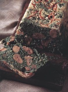 Hot chestnut and spinach terrine with red chilli