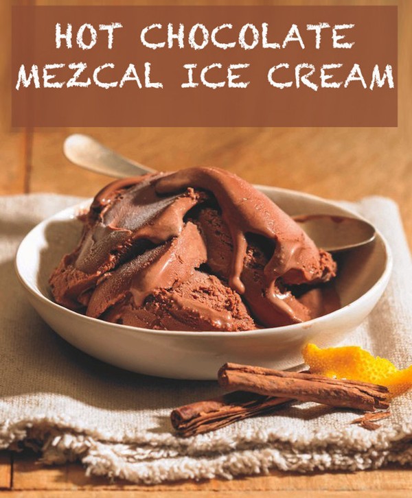 Hot chocolate mezcal ice cream