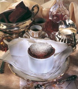 Hot chocolate soufflés