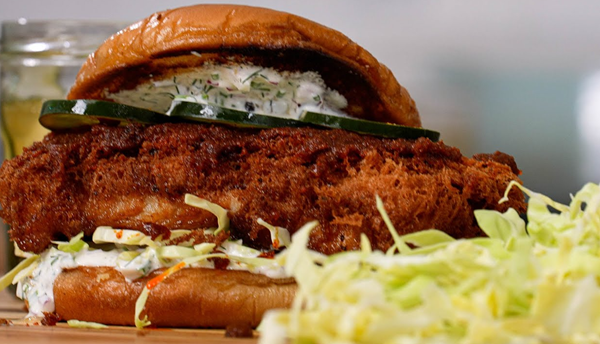 Hot cod sandwich
