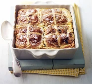Hot cross bread & lemon pudding
