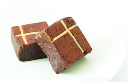 Hot cross bun brownie