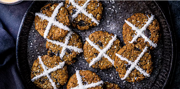 Hot cross bun cookies