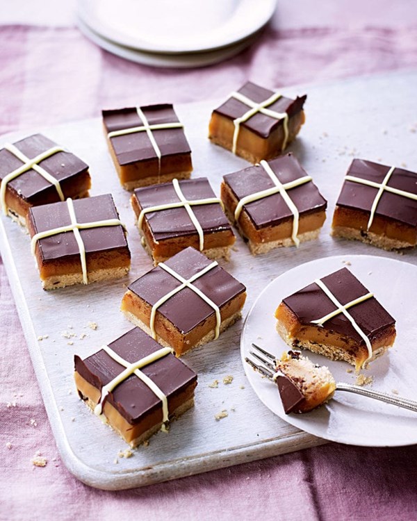 Hot cross millionaire’s shortbread 