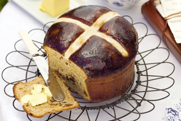 Hot cross tea bread