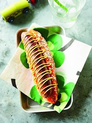 Hot dogs with a sweet potato bun