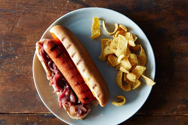 Hot dogs with fake sauerkraut relish