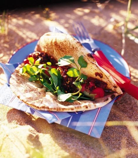 Hot dogs with fiery onion relish